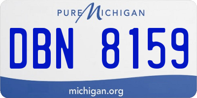 MI license plate DBN8159