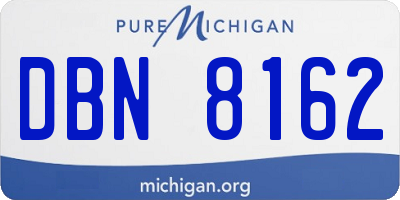 MI license plate DBN8162