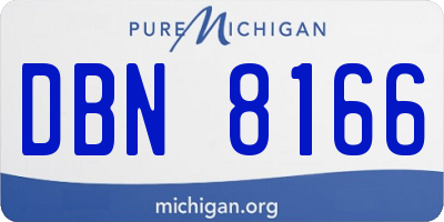 MI license plate DBN8166