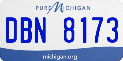 MI license plate DBN8173