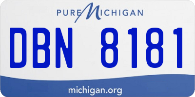 MI license plate DBN8181