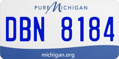 MI license plate DBN8184