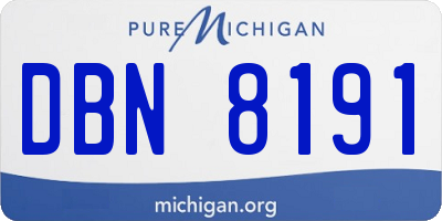 MI license plate DBN8191