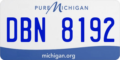 MI license plate DBN8192