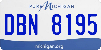 MI license plate DBN8195