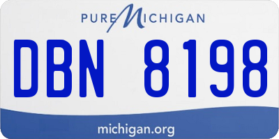 MI license plate DBN8198