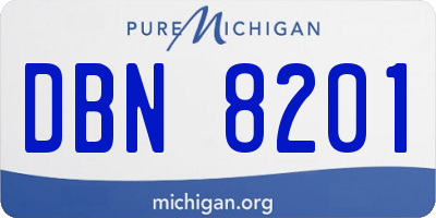 MI license plate DBN8201