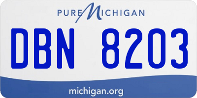MI license plate DBN8203