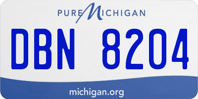 MI license plate DBN8204