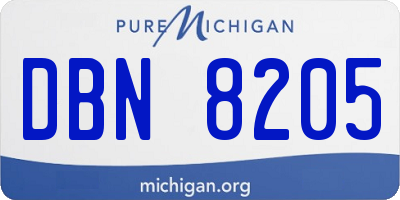 MI license plate DBN8205