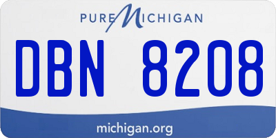 MI license plate DBN8208