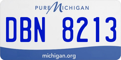 MI license plate DBN8213