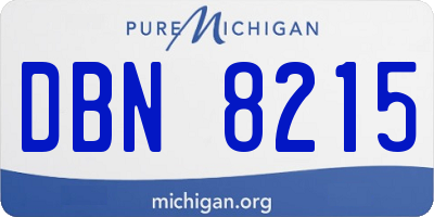 MI license plate DBN8215