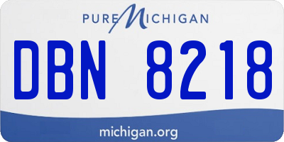 MI license plate DBN8218