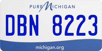 MI license plate DBN8223