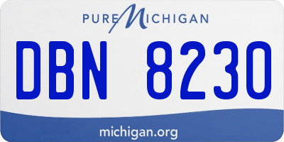 MI license plate DBN8230