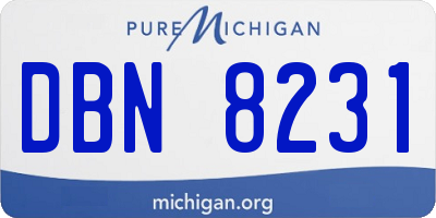 MI license plate DBN8231