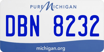 MI license plate DBN8232