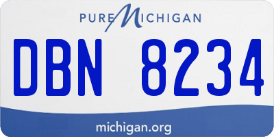 MI license plate DBN8234