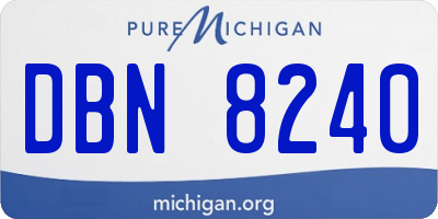 MI license plate DBN8240
