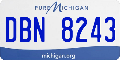 MI license plate DBN8243