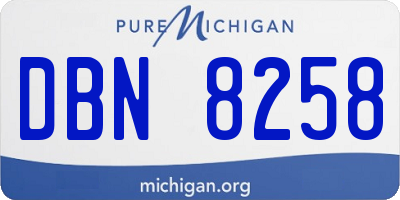 MI license plate DBN8258