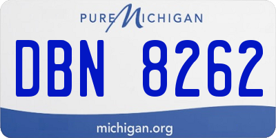 MI license plate DBN8262