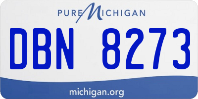 MI license plate DBN8273