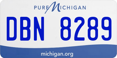 MI license plate DBN8289