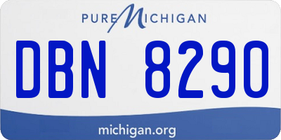 MI license plate DBN8290