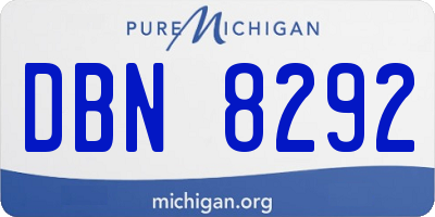MI license plate DBN8292