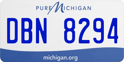 MI license plate DBN8294
