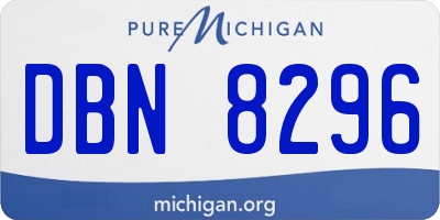 MI license plate DBN8296