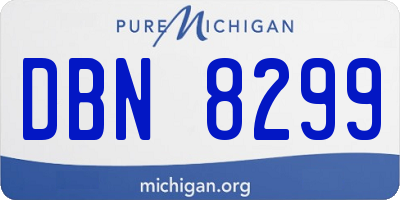 MI license plate DBN8299