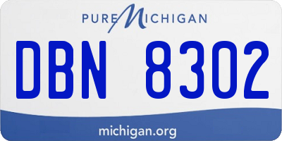 MI license plate DBN8302