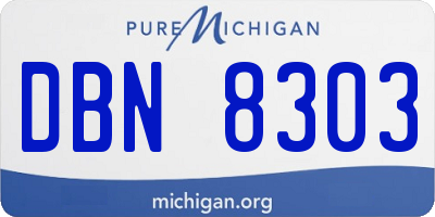 MI license plate DBN8303