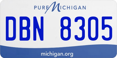 MI license plate DBN8305