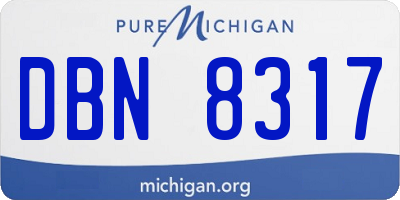 MI license plate DBN8317