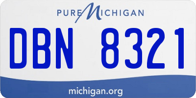 MI license plate DBN8321