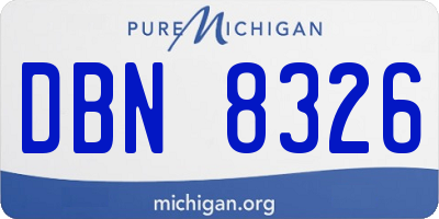 MI license plate DBN8326