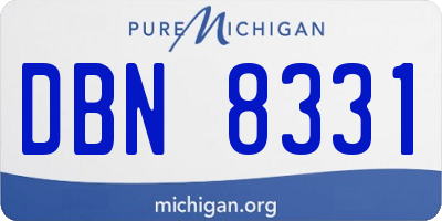 MI license plate DBN8331