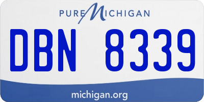 MI license plate DBN8339