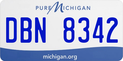 MI license plate DBN8342
