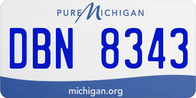 MI license plate DBN8343