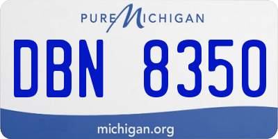 MI license plate DBN8350