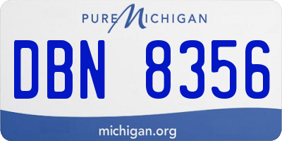 MI license plate DBN8356