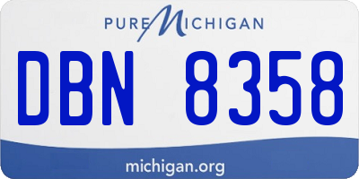 MI license plate DBN8358