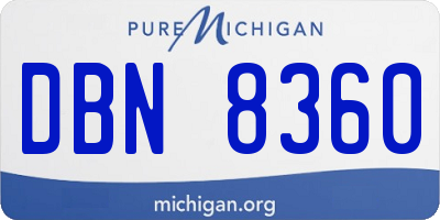 MI license plate DBN8360