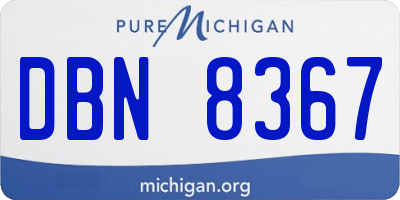 MI license plate DBN8367