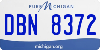 MI license plate DBN8372